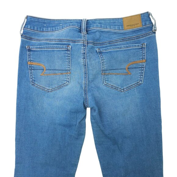 American Eagle Super Stretch Jegging Womens 8 Denim Jeans Low Rise Distressed - Picture 11 of 14